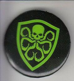 Hydra shield logo Marvel button or pin - AutographsForSale.com