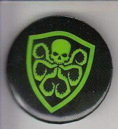 Hydra shield logo Marvel button or pin - AutographsForSale.com