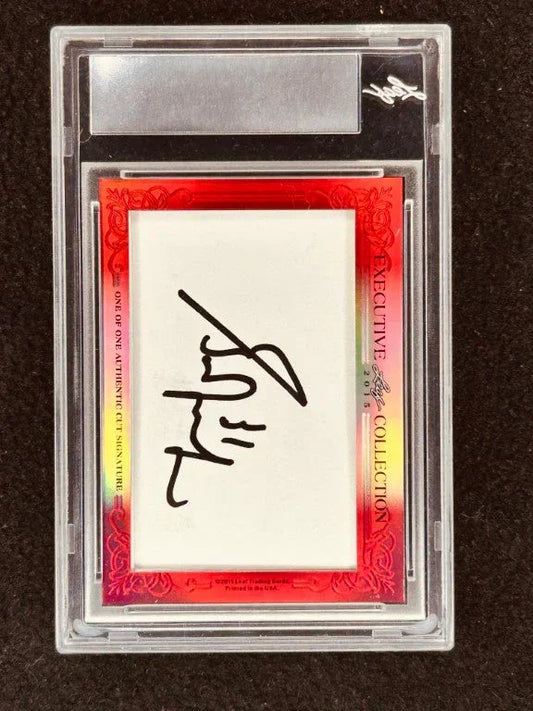 Martin Brodeur Grant Fuhr 2015 Leaf Masterpiece Cut Signature certified signed card 1/1 JSA - AutographsForSale.com