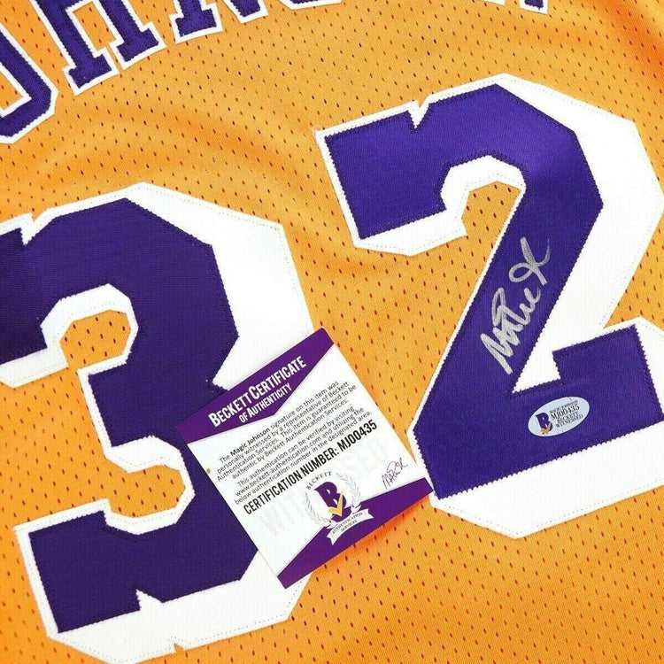 Magic Johnson signed LA Lakers Reebok jersey BAS certified - AutographsForSale.com