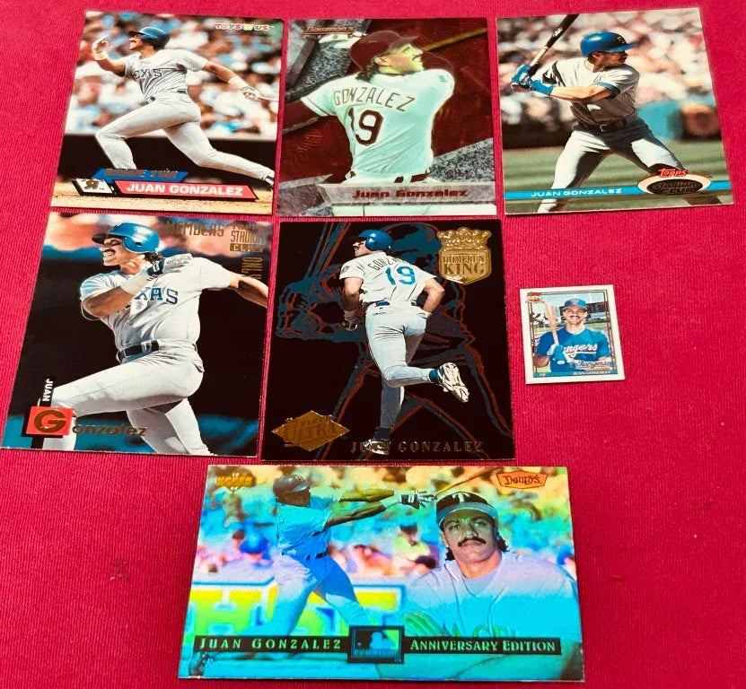 7 Juan Gonzalez Texas Rangers cards 1991 Stadium Club 1994 Bowman’s Best Ultra HR King - AutographsForSale.com