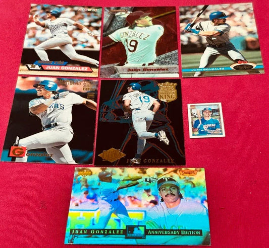 7 Juan Gonzalez Texas Rangers cards 1991 Stadium Club 1994 Bowman’s Best Ultra HR King - AutographsForSale.com