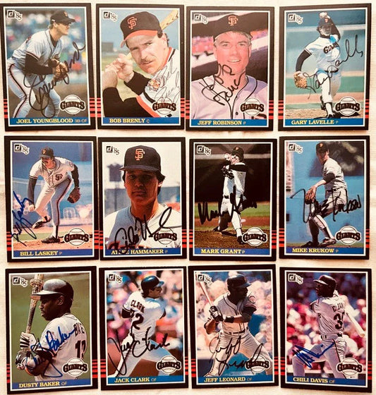 12 autographed 1985 Donruss San Francisco Giants cards Jack Clark Chili Davis Dusty Baker Jeff Leonard - AutographsForSale.com