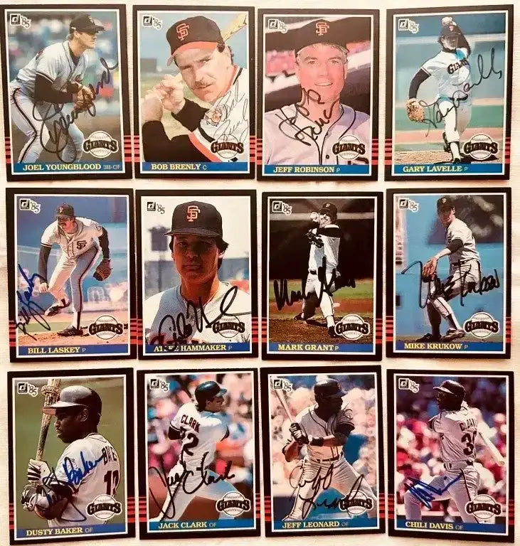 12 signed 1985 Donruss Giants cards Jack Clark Chili Davis Dusty Baker Jeff Leonard - AutographsForSale.com