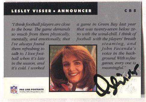 Lesley Visser certified autograph 1992 NFL Pro Line card - AutographsForSale.com