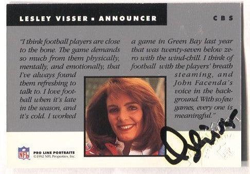 Lesley Visser certified autograph 1992 NFL Pro Line card - AutographsForSale.com