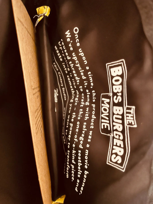 Bob’s Burgers Movie upcycled banner vinyl yellow fanny pack or belt bag - AutographsForSale.com