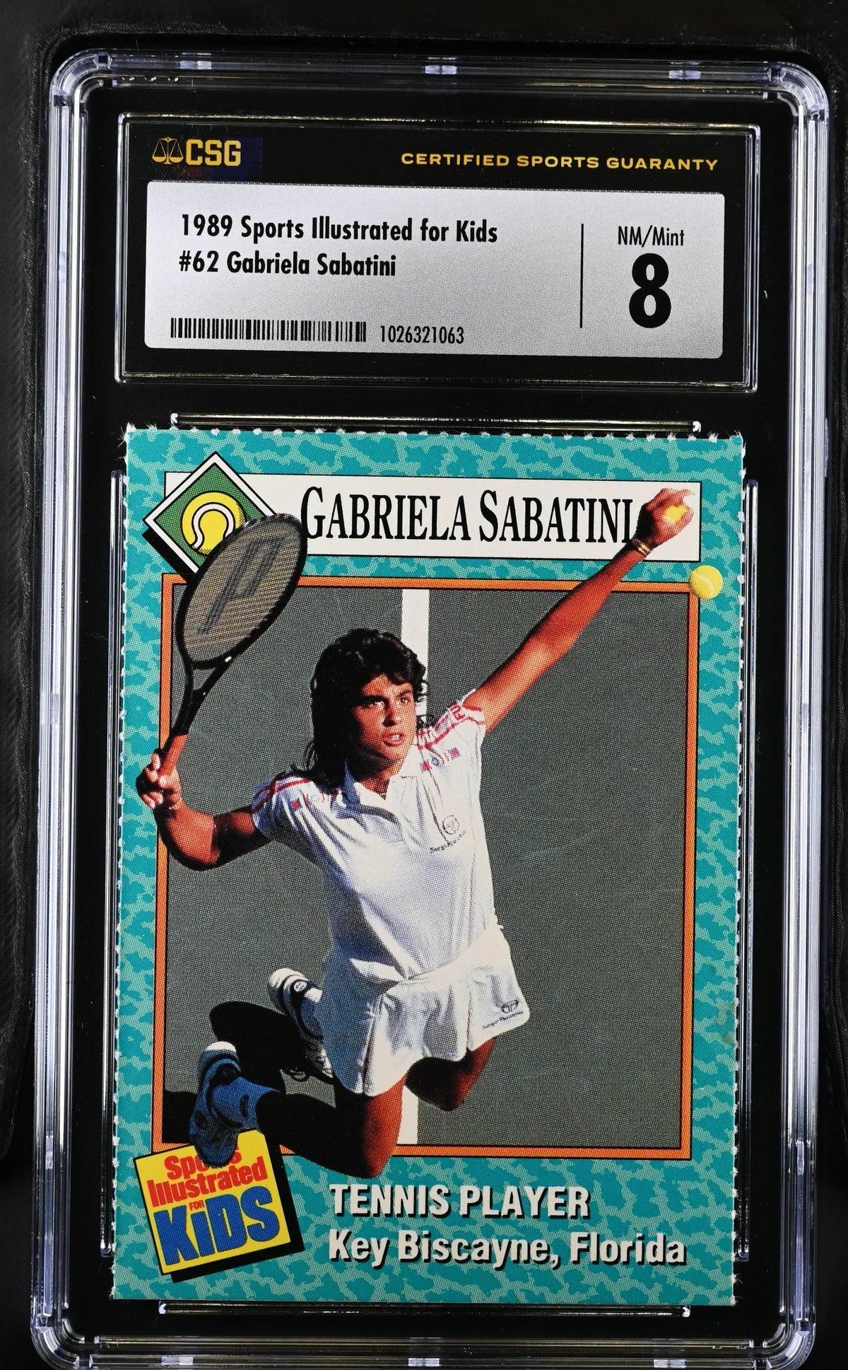 Gabriela Sabatini 1989 SI for Kids tennis card CSG grade 8 - AutographsForSale.com