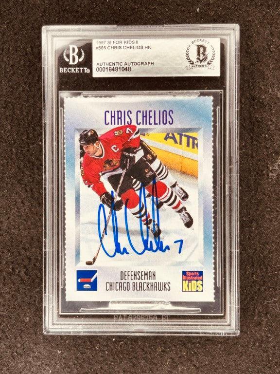 Chris Chelios autographed Blackhawks 1997 Sports Illustrated for Kids card BAS - AutographsForSale.com