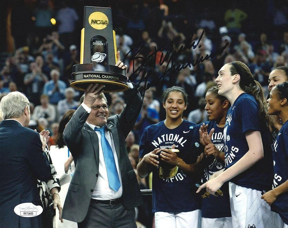 Geno Auriemma autographed UConn Huskies 2015 NCAA Championship 8x10 photo inscribed Best Wishes (JSA) - AutographsForSale.com