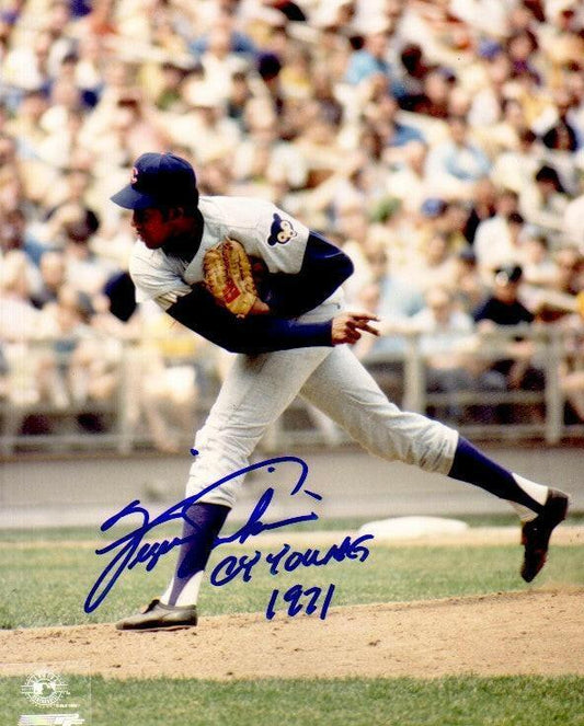 Fergie Jenkins signed Cubs 8x10 photo w/ Cy Young 1971 - AutographsForSale.com