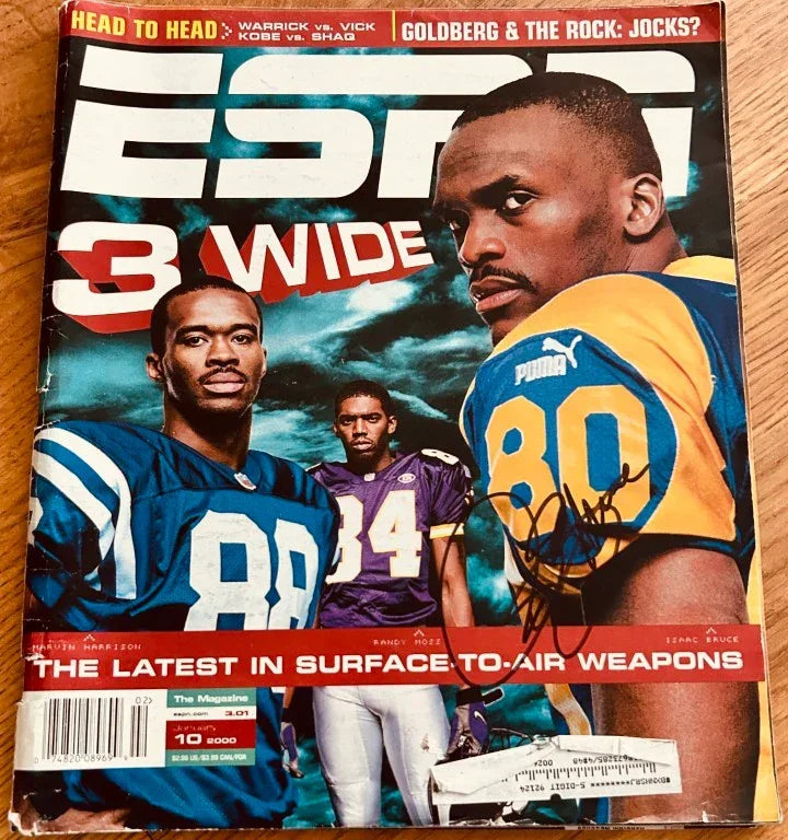 Isaac Bruce autographed St. Louis Rams 2000 ESPN magazine - AutographsForSale.com
