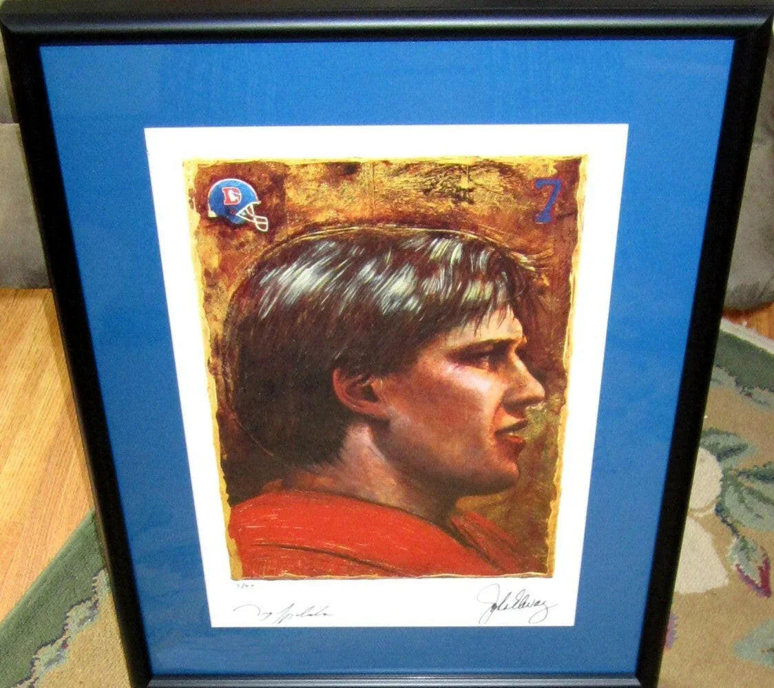 John Elway signed Broncos 1992 NFL Pro Line litho framed JSA - AutographsForSale.com
