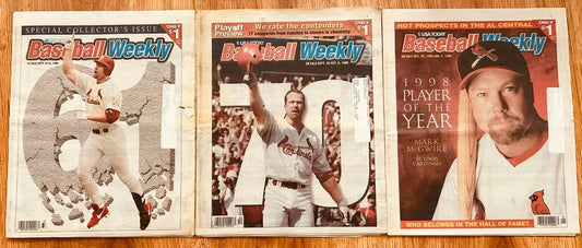 Mark McGwire St Louis Cardinals Home Runs 61 70 & POY 1998 USA Today Baseball Weekly - AutographsForSale.com
