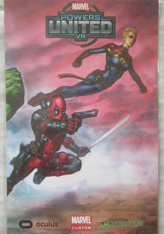 Deadpool & Ms. Marvel Powers United VR 2017 SDCC poster - AutographsForSale.com
