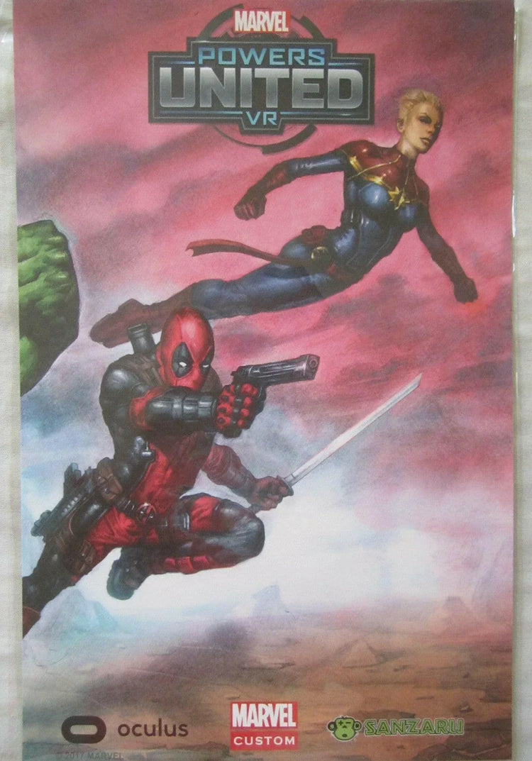 Deadpool & Ms. Marvel Powers United VR 2017 SDCC poster - AutographsForSale.com