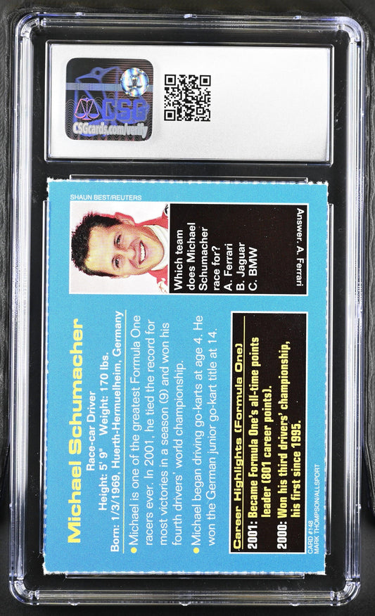 Michael Schumacher 2002 Sports Illustrated for Kids racing card CSG graded 7 NrMt - AutographsForSale.com