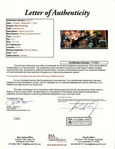 Matt Groening signed Futurama 2017 SDCC 12x24 poster Fry doodled framed JSA - AutographsForSale.com