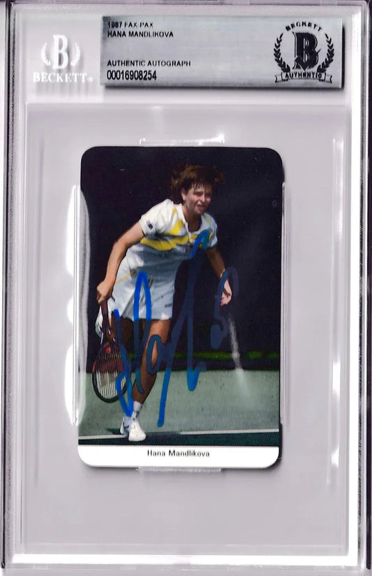 Hana Mandlikova signed 1986 Fax Pax tennis RC BAS certified - AutographsForSale.com