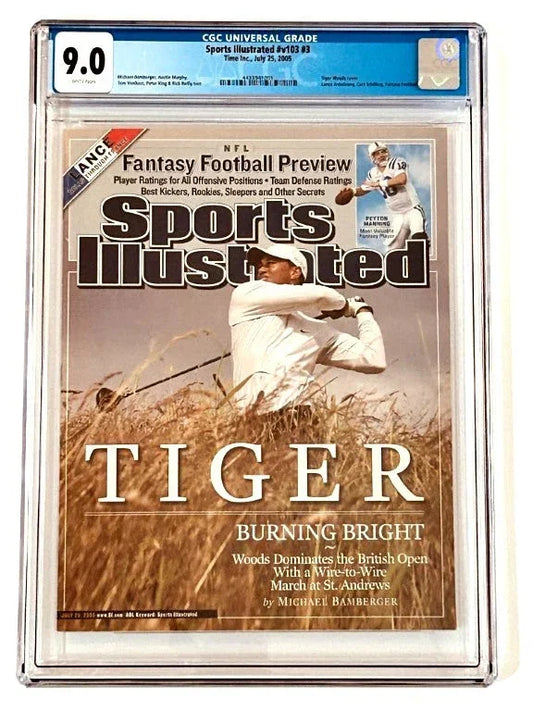 Tiger Woods 2005 British Open Sports Illustrated CGC Graded 9.0 Slabbed - AutographsForSale.com