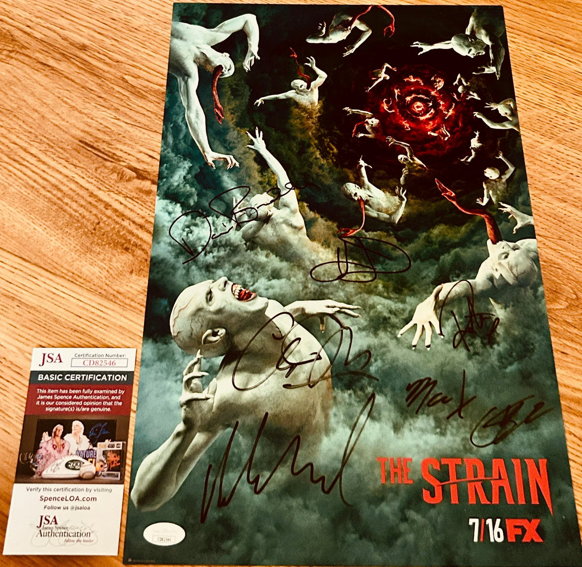 Strain cast signed 2017 SDCC poster David Bradley Kevin Durand Richard Sammel Corey Stoll JSA - AutographsForSale.com