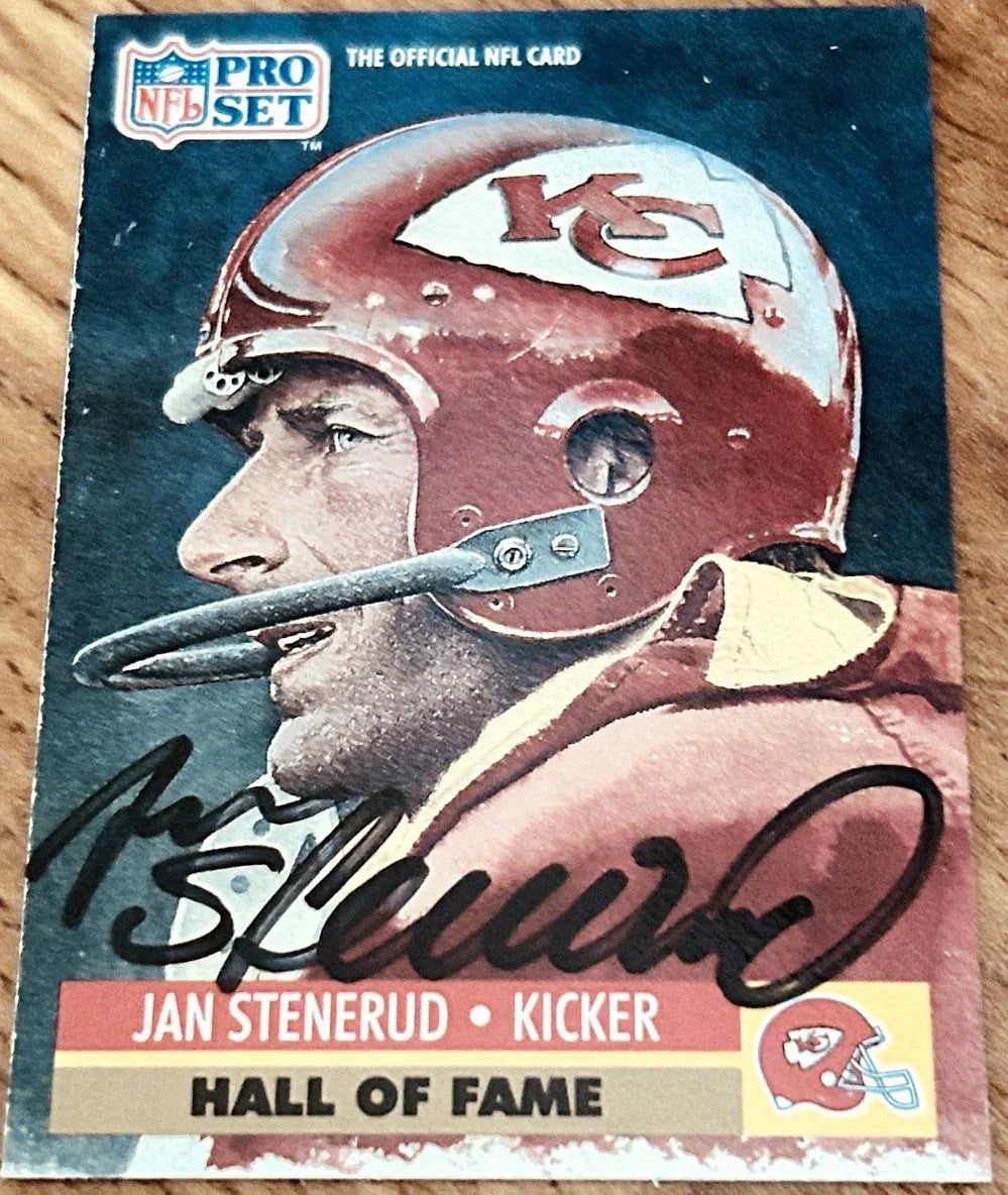 Jan Stenerud signed KC Chiefs 1991 Pro Set Hall of Fame card - AutographsForSale.com