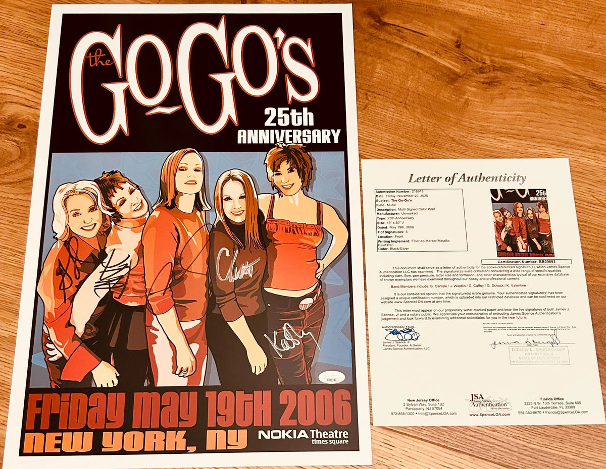 Go-Go’s complete band signed 2006 13x20 poster JSA Belinda Carlisle - AutographsForSale.com