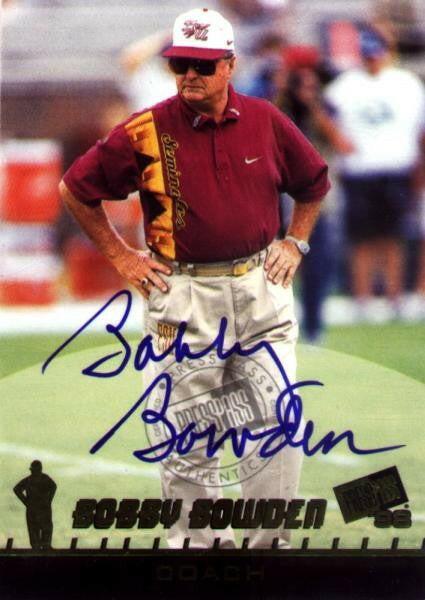 Bobby Bowden certified autograph Florida State Seminoles 1998 Press Pass card - AutographsForSale.com