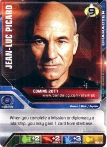 Star Trek Deck Building Game Patrick Stewart Picard 2011 Bandai promo card - AutographsForSale.com