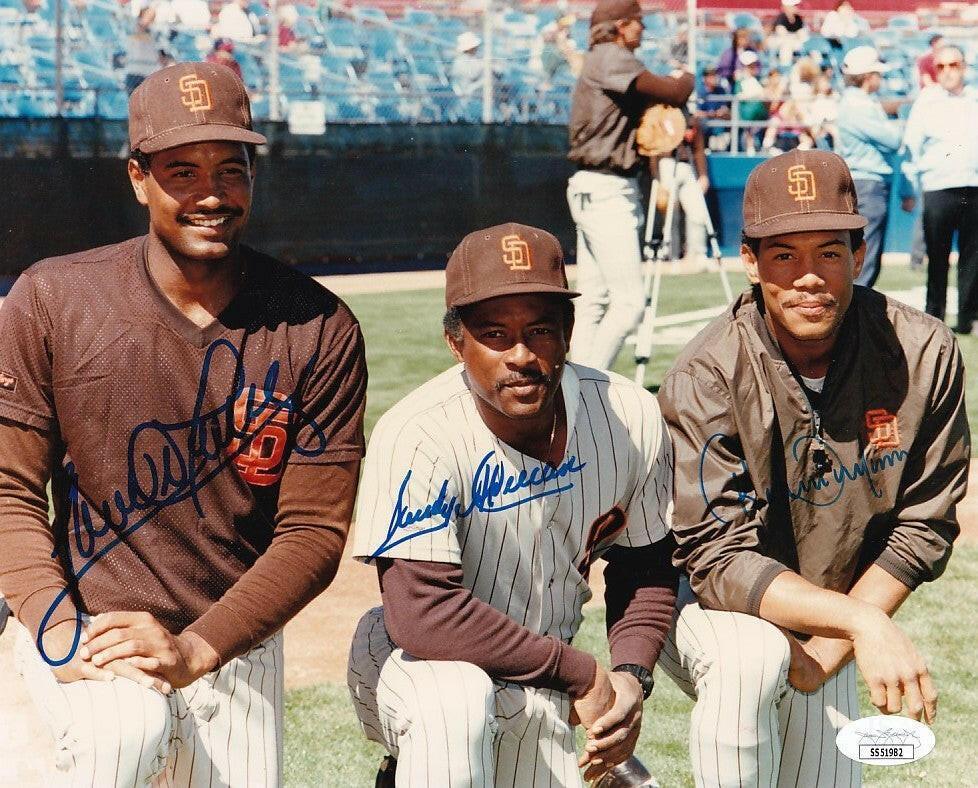 Roberto Alomar Sandy Alomar Jr Sandy Alomar Sr signed 1989 SD Padres 8x10 photo JSA - AutographsForSale.com