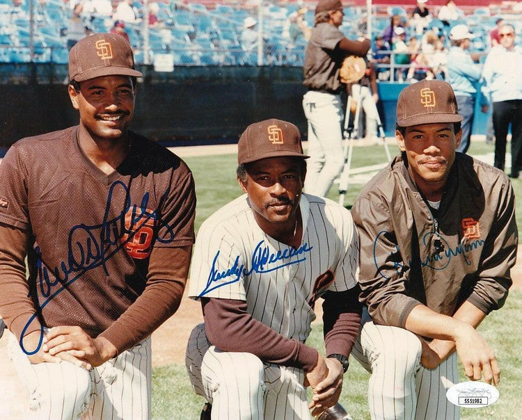 Roberto Alomar Sandy Alomar Jr Sandy Alomar Sr signed 1989 SD Padres 8x10 photo JSA - AutographsForSale.com