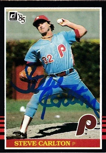 Steve Carlton autographed Philadelphia Phillies 1985 Donruss card - AutographsForSale.com
