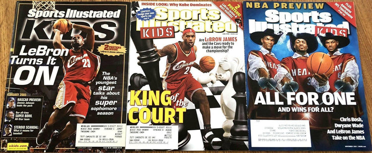 3 LeBron James 2005 2008 2010 Sports Illustrated For Kids magazines with posters - AutographsForSale.com