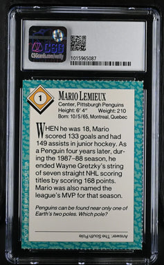 Mario Lemieux Penguins 1989 SI for Kids card CSG 9 MT - AutographsForSale.com
