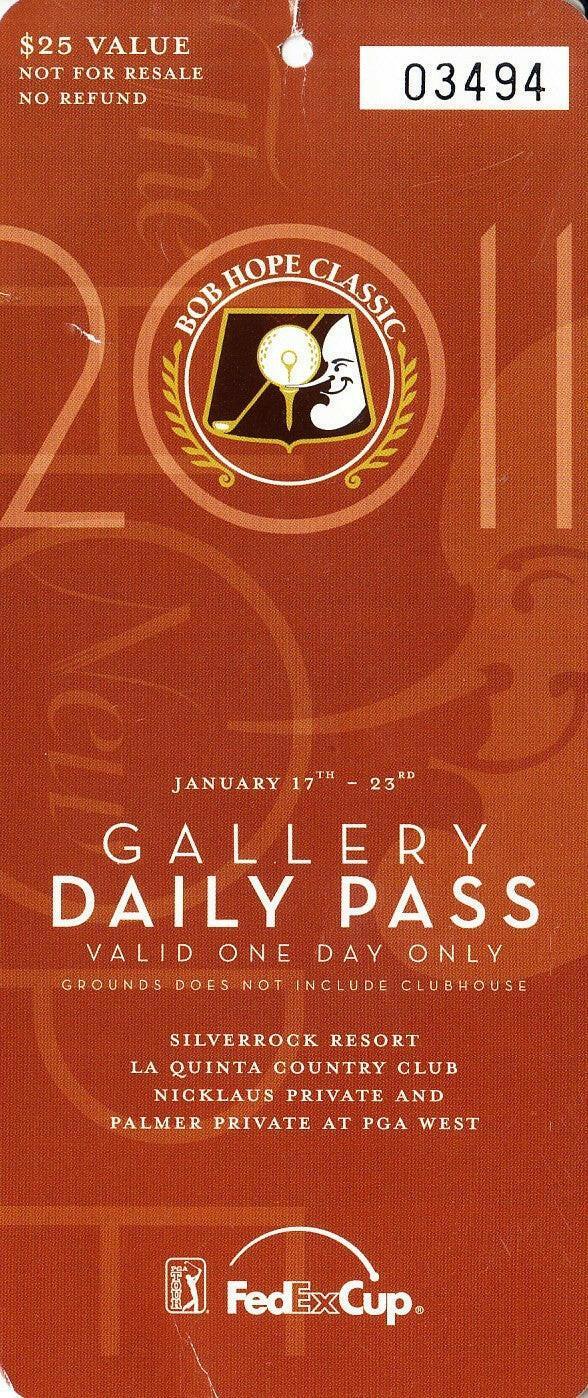 2011 Bob Hope Classic golf ticket Jhonattan Vegas 1st PGA Tour Win - AutographsForSale.com