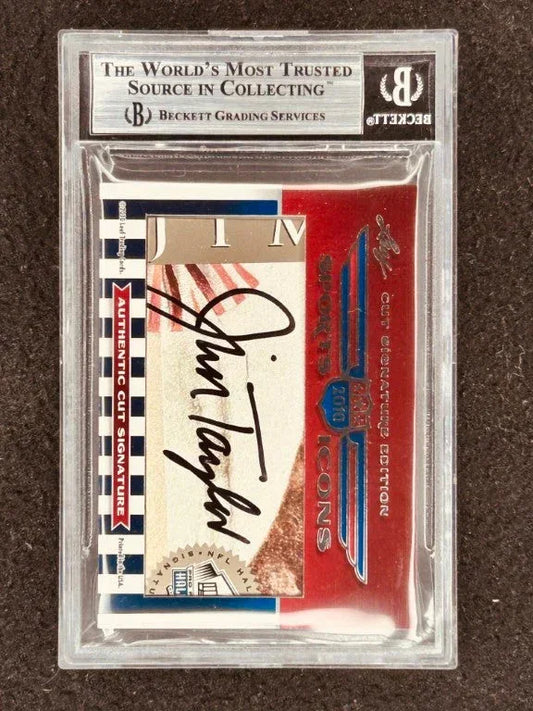 Paul Hornung & Jim Taylor 2010 Leaf Sports Icons Cut Signature certified autograph card 1/1 Packers - AutographsForSale.com