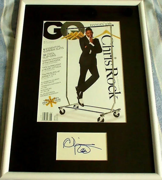 Chris Rock autograph framed 2002 GQ cover JSA - AutographsForSale.com