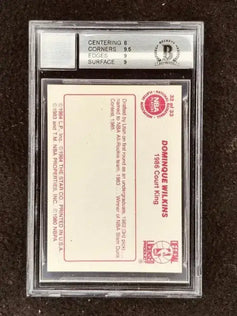 Dominique Wilkins signed Atlanta Hawks 1986 Star Court Kings card BGS 8.5 BAS - AutographsForSale.com