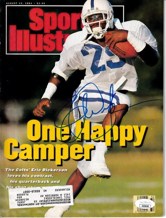 Eric Dickerson signed Indianapolis Colts 1991 Sports Illustrated magazine JSA - AutographsForSale.com