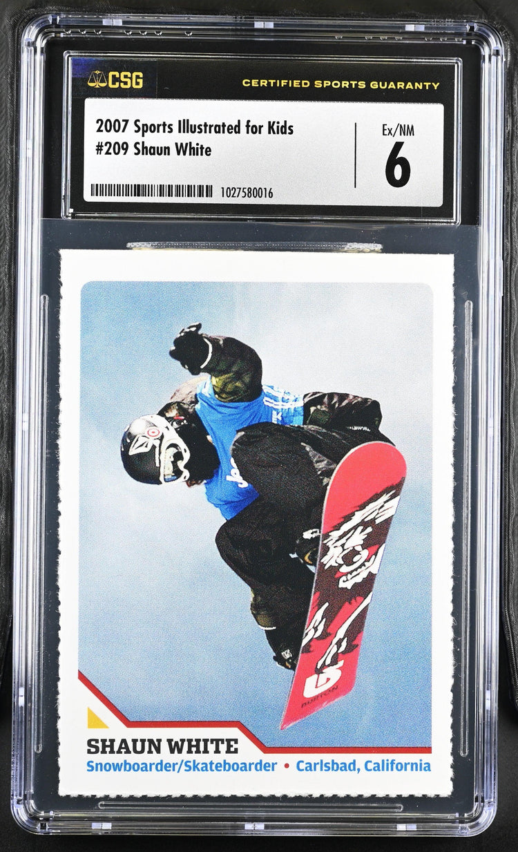 Shaun White 2007 Sports Illustrated for Kids snowboarding card CSG graded 6 ExMt - AutographsForSale.com