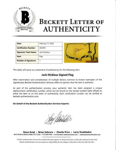 Jack Nicklaus signed 2005 Masters golf flag BAS certified - AutographsForSale.com