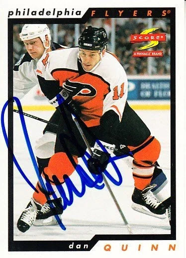 Dan Quinn autographed Philadelphia Flyers 1996-97 Score card - AutographsForSale.com