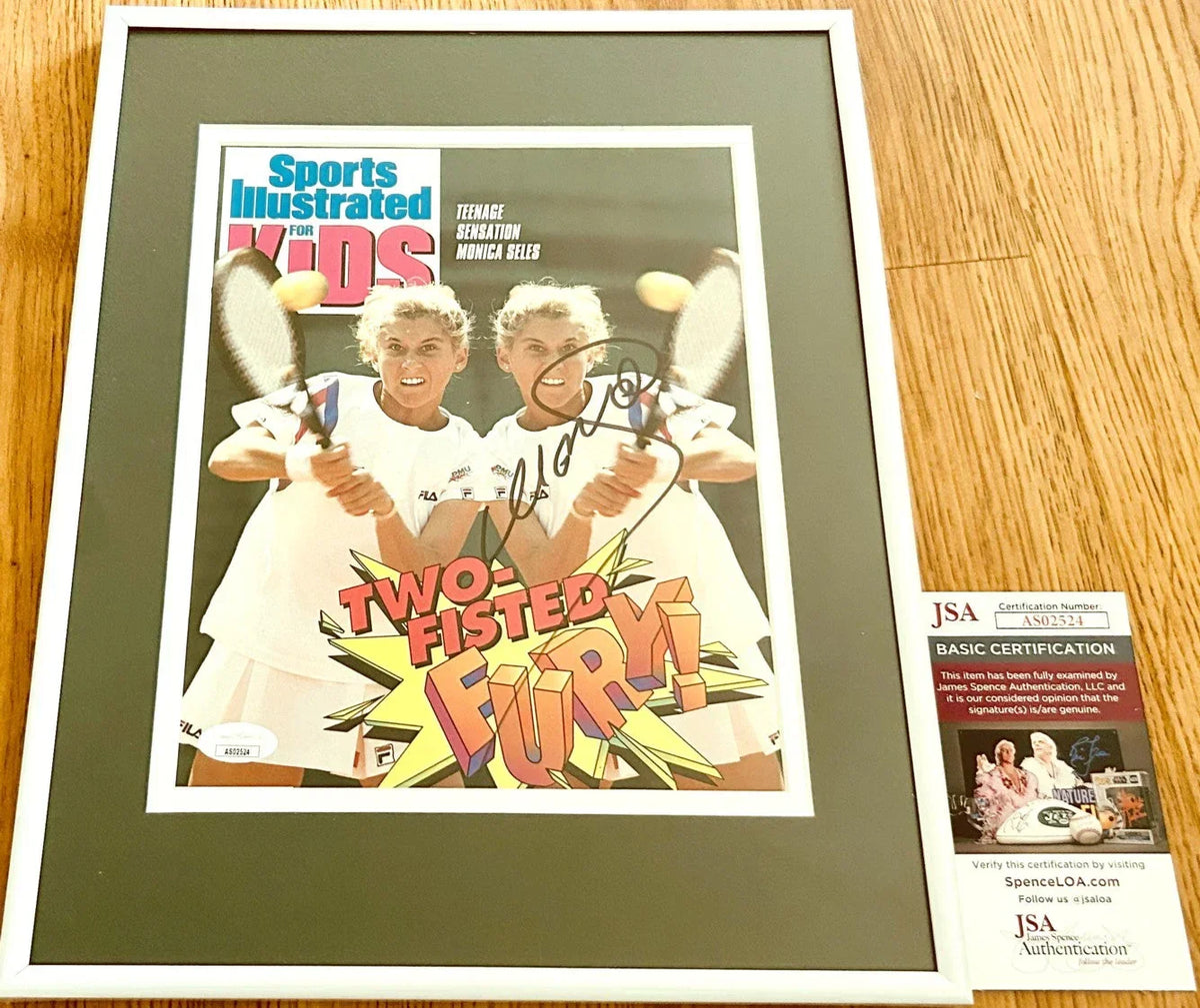 Monica Seles signed 1991 SI for Kids tennis cover framed JSA - AutographsForSale.com