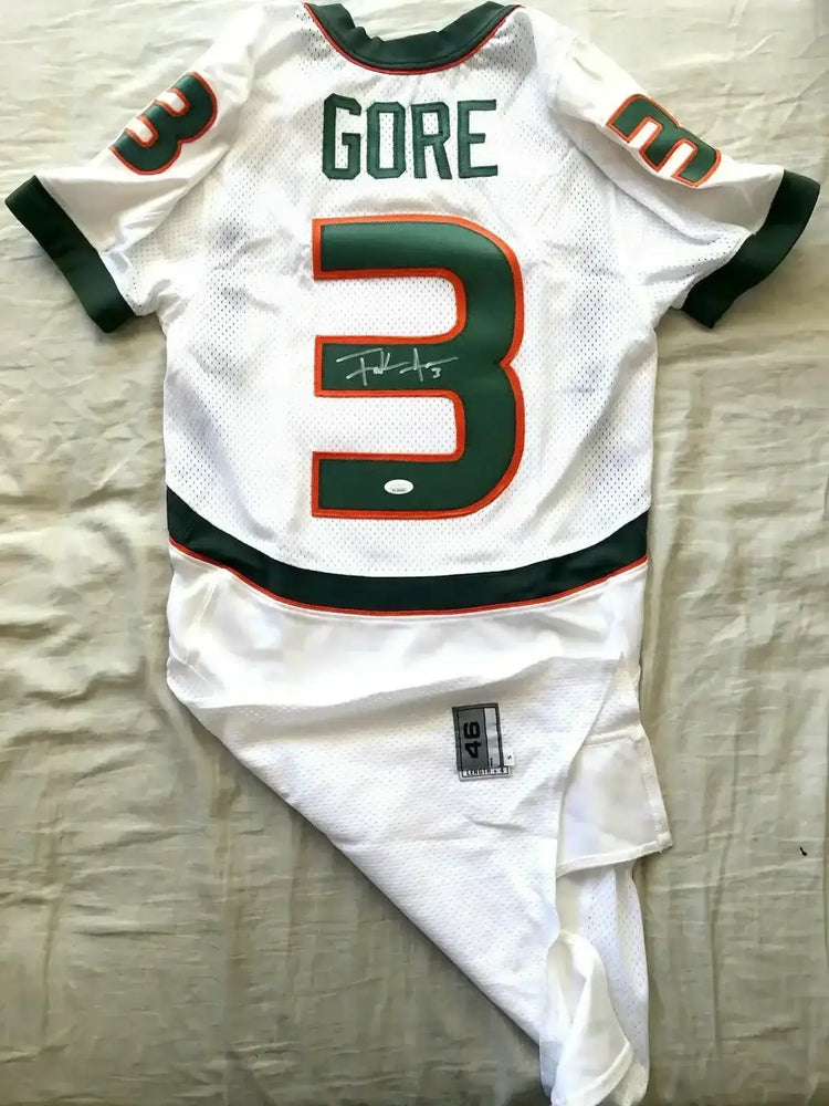 Frank Gore signed Miami Hurricanes 2004 Nike team issue white jersey JSA - AutographsForSale.com