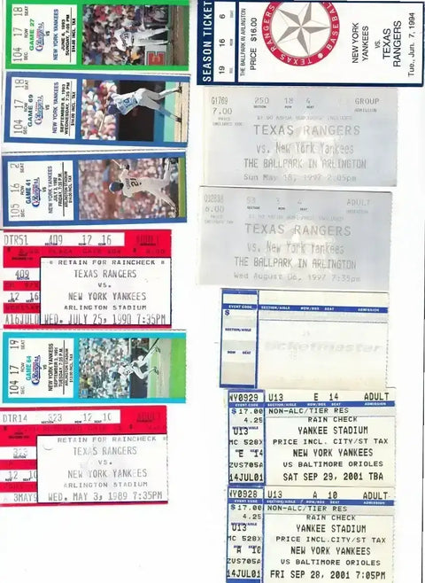 New York Yankees 12 vintage ticket stubs (Derek Jeter) - AutographsForSale.com