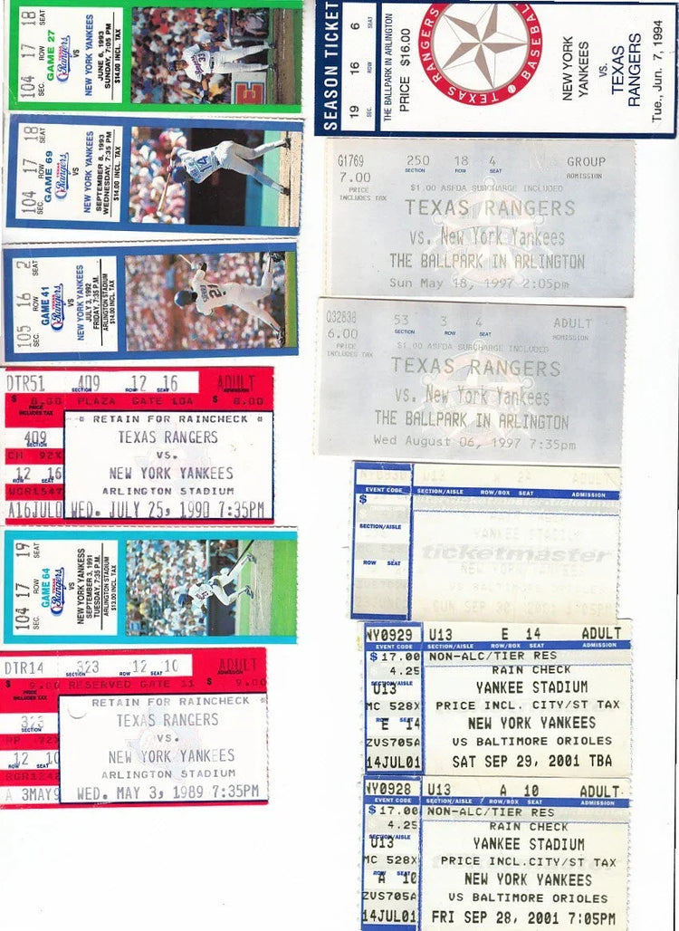 New York Yankees 12 vintage ticket stubs (Derek Jeter) - AutographsForSale.com