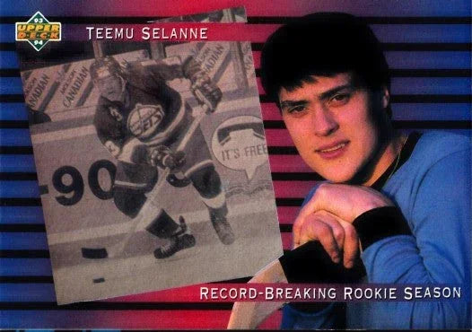 Teemu Selanne 1993-94 Upper Deck Record Breaking Rookie Season insert card Sp4 - AutographsForSale.com