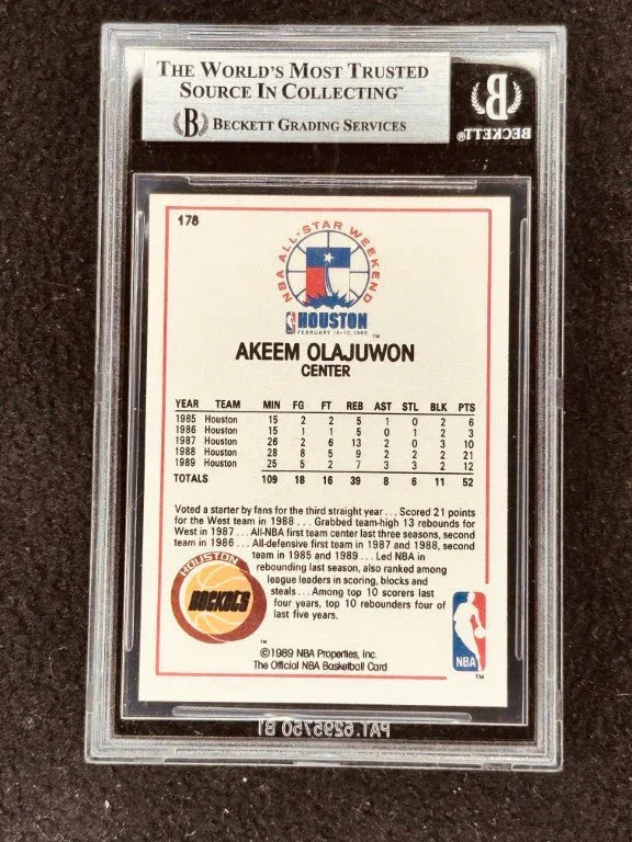 Hakeem Olajuwon autographed Houston Rockets 1989-90 Hoops All-Star card BAS slabbed - AutographsForSale.com