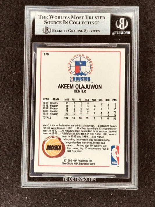 Hakeem Olajuwon autographed Houston Rockets 1989-90 Hoops All-Star card BAS slabbed - AutographsForSale.com
