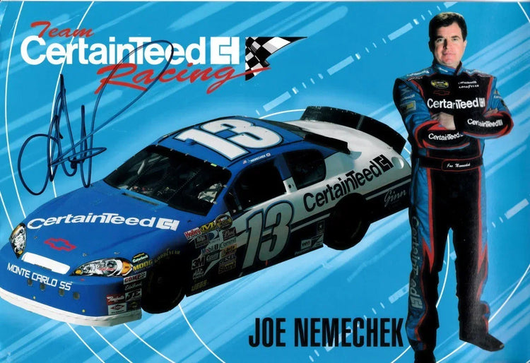 Joe Nemechek signed CertainTeed NASCAR 8x12 photo card - AutographsForSale.com